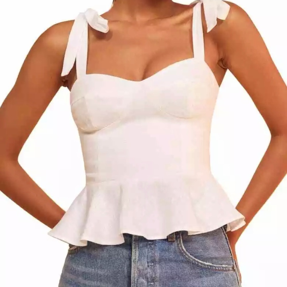 REFORMATION Kassi linen top